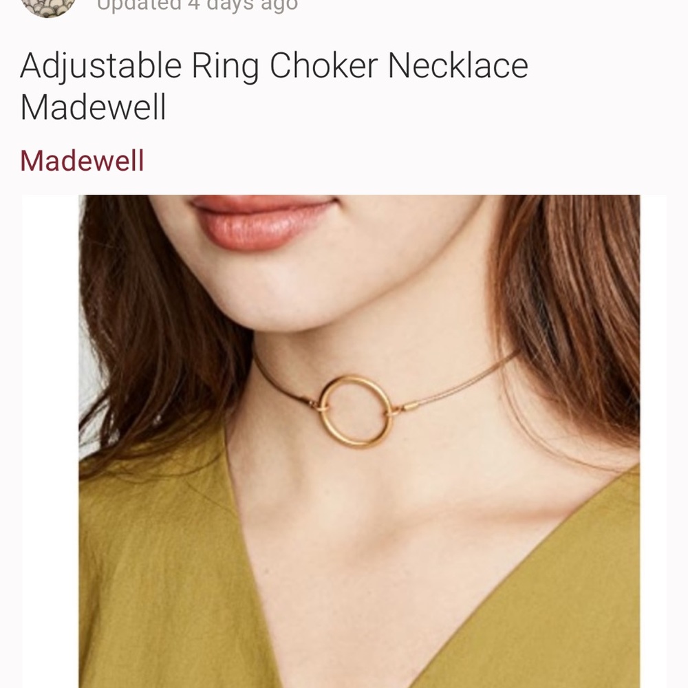 Madewell adjustable choker necklace